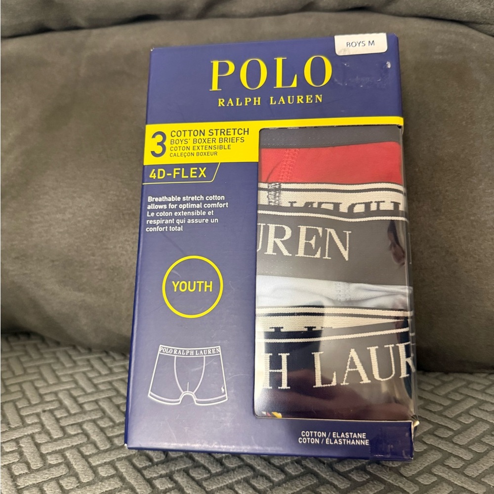 Ralph Lauren Youth Boxer Briefs - Red, Black, White